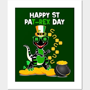 happy st pat rex day Dinosaur Posters and Art